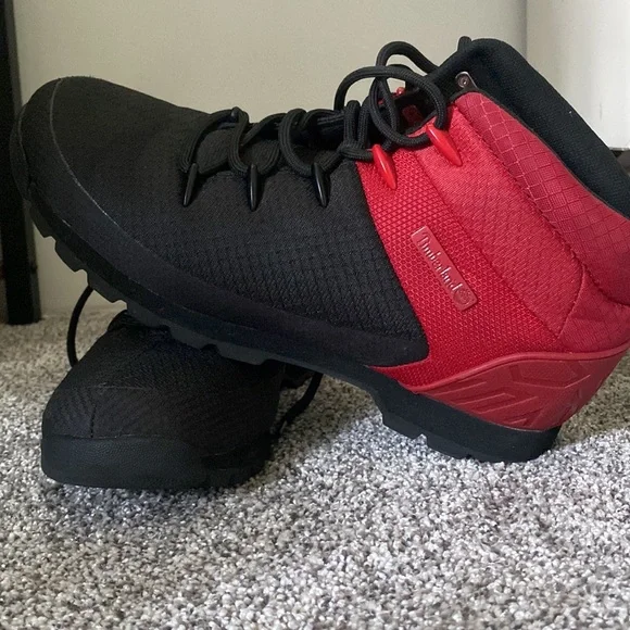 Men’s Timberland hiking boots RED BLACK - Picture 3 of 6